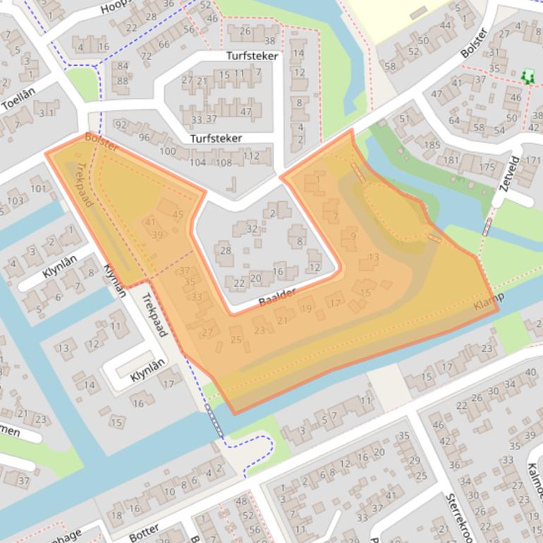Kaart van postcodegebied 8447DE.