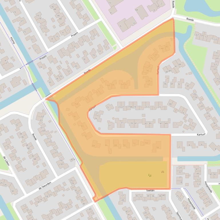 Kaart van postcodegebied 8447DR.