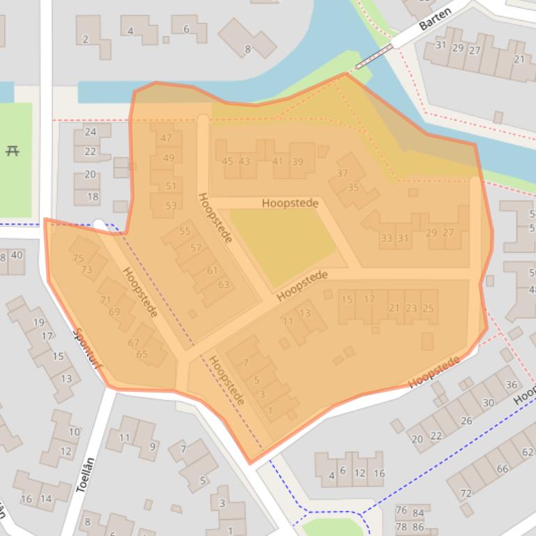 Kaart van postcodegebied 8447DT.