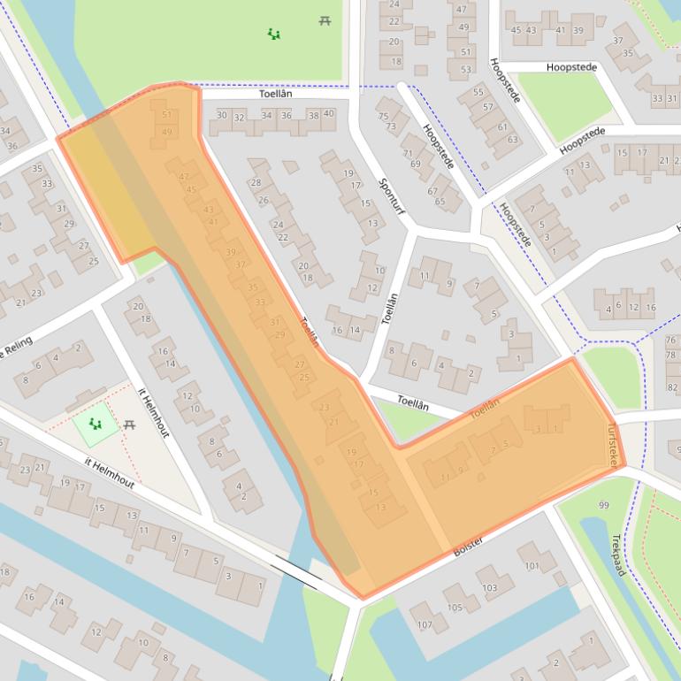 Kaart van postcodegebied 8447DZ.