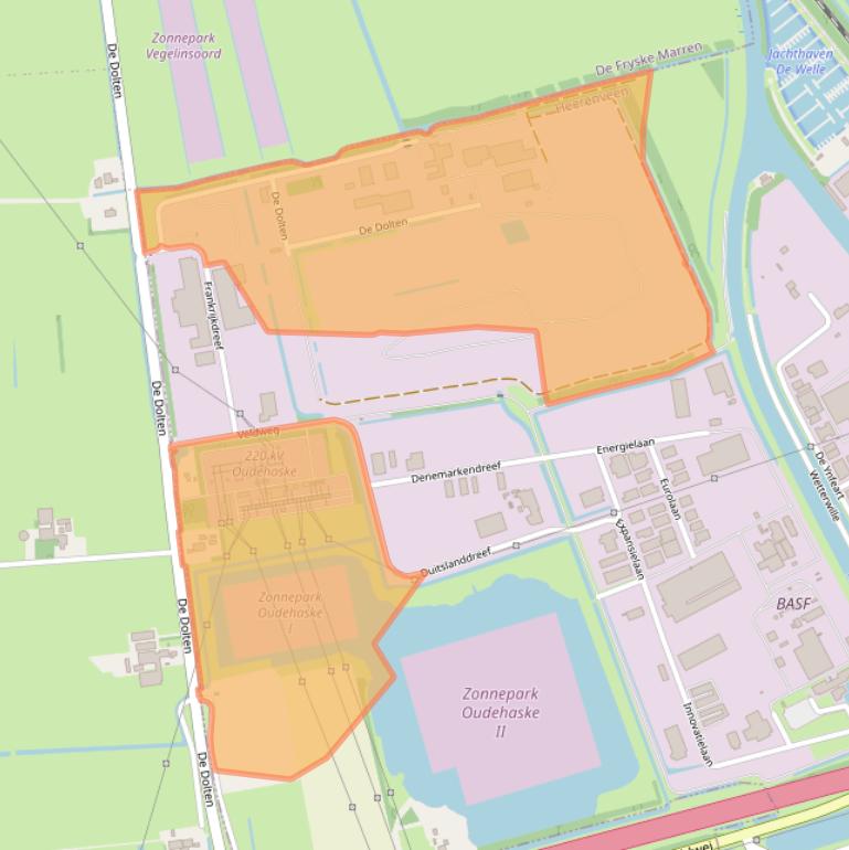 Kaart van postcodegebied 8447SB.