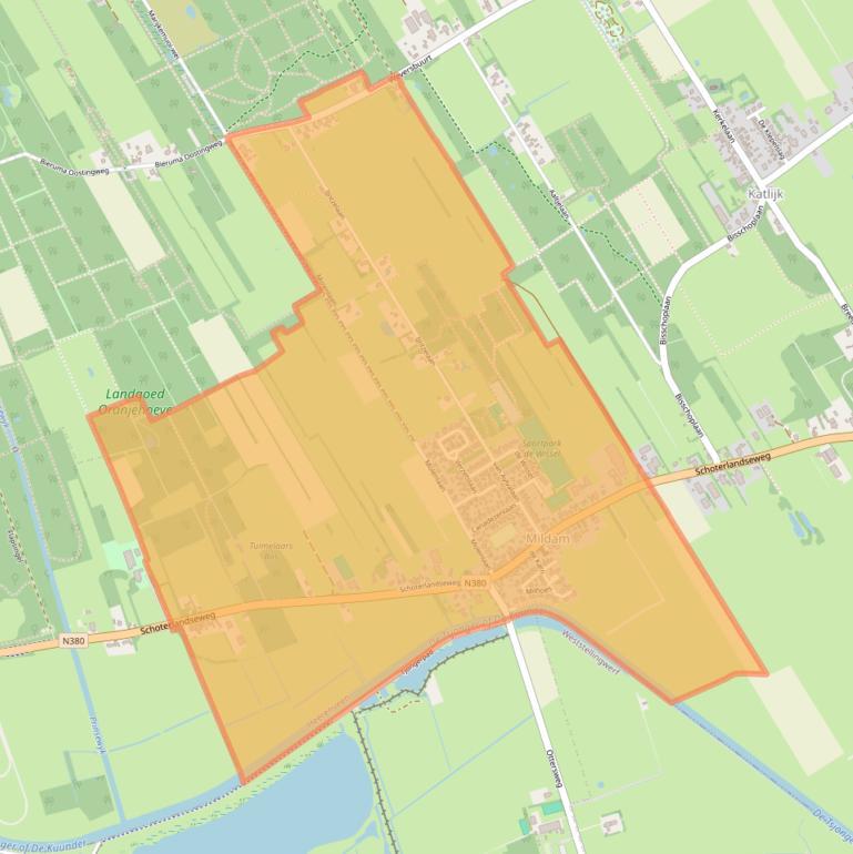 Kaart van postcodegebied 8454.