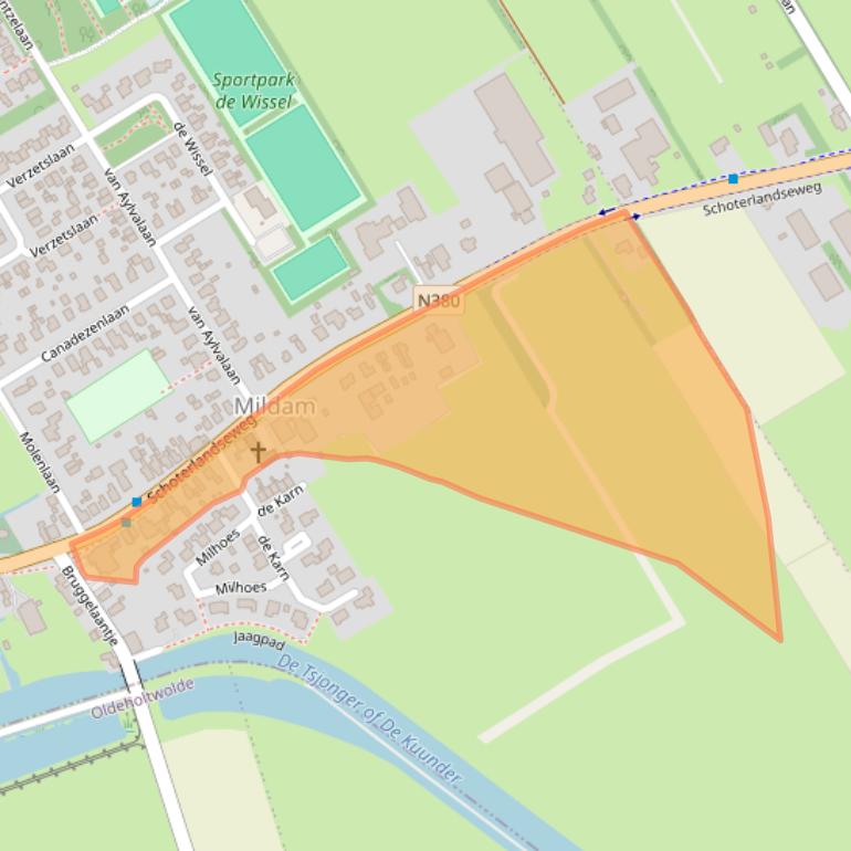 Kaart van postcodegebied 8454KG.