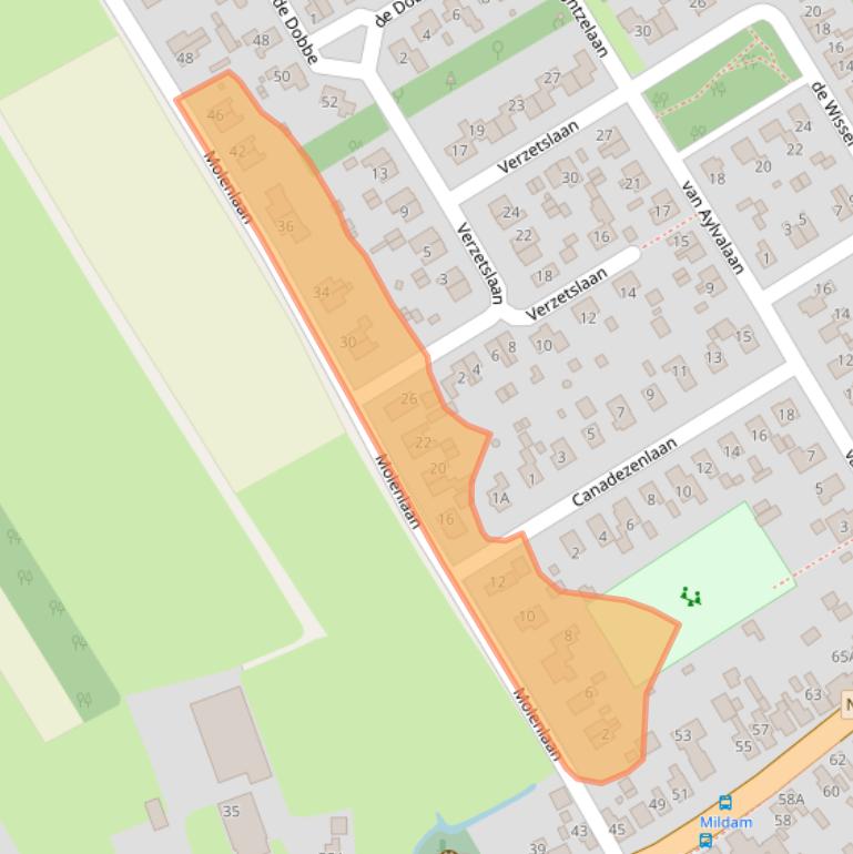 Kaart van postcodegebied 8454KJ.