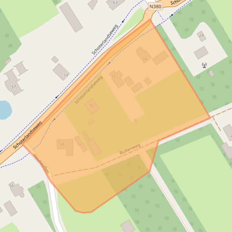 Kaart van postcodegebied 8455JJ.