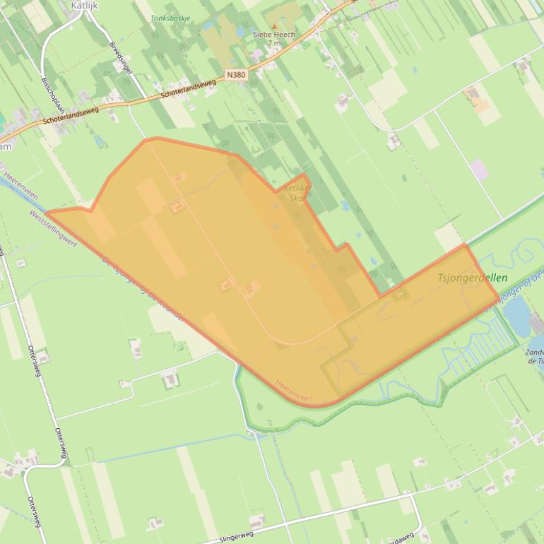 Kaart van postcodegebied 8455JW.