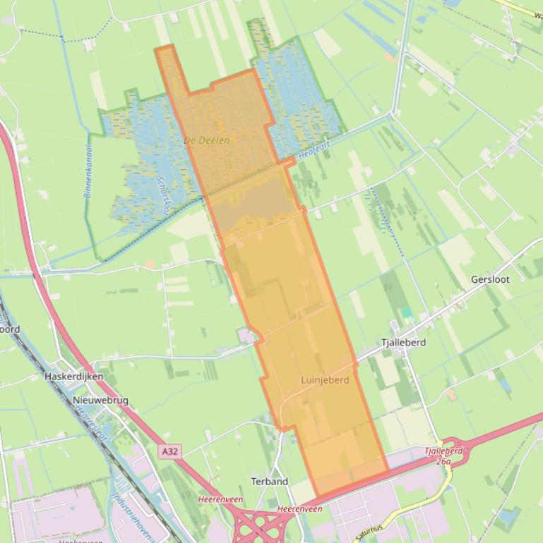 Kaart van postcodegebied 8459.