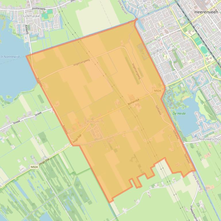 Kaart van postcodegebied 8461.