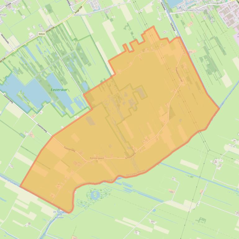 Kaart van postcodegebied 8462.