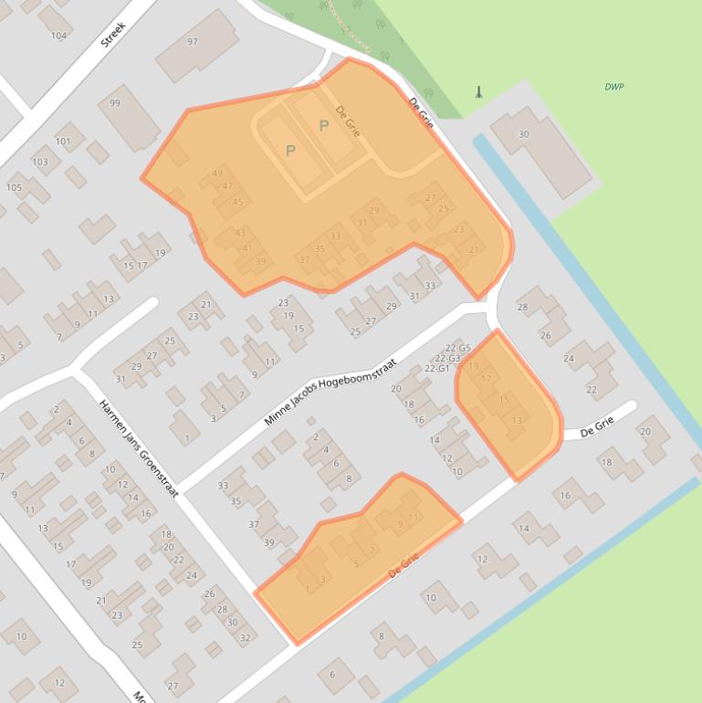 Kaart van postcodegebied 8464PA.