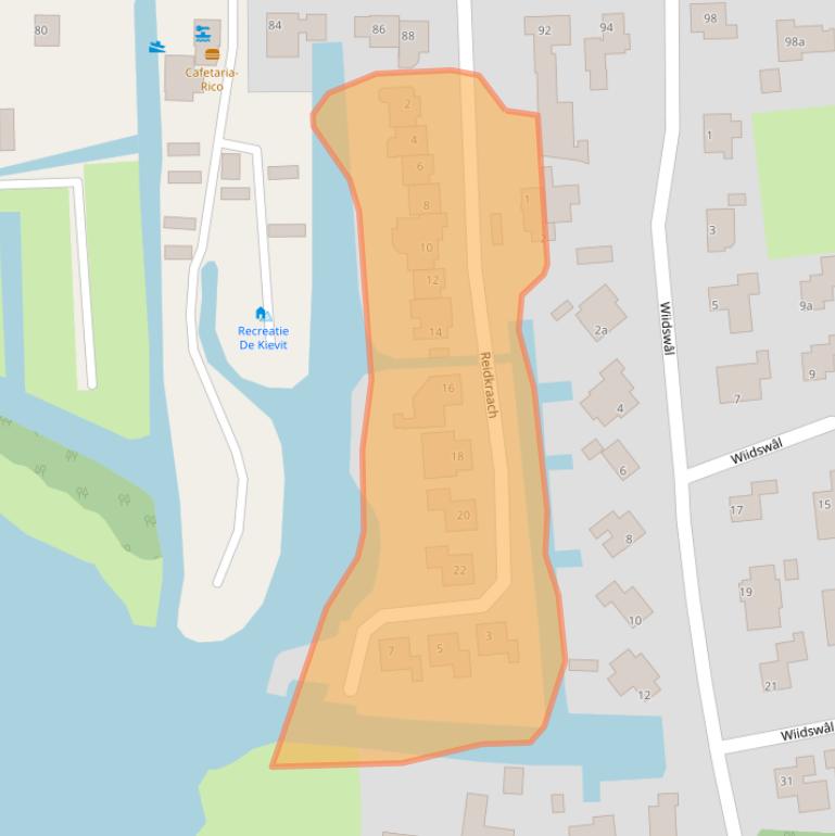 Kaart van postcodegebied 8465RS.