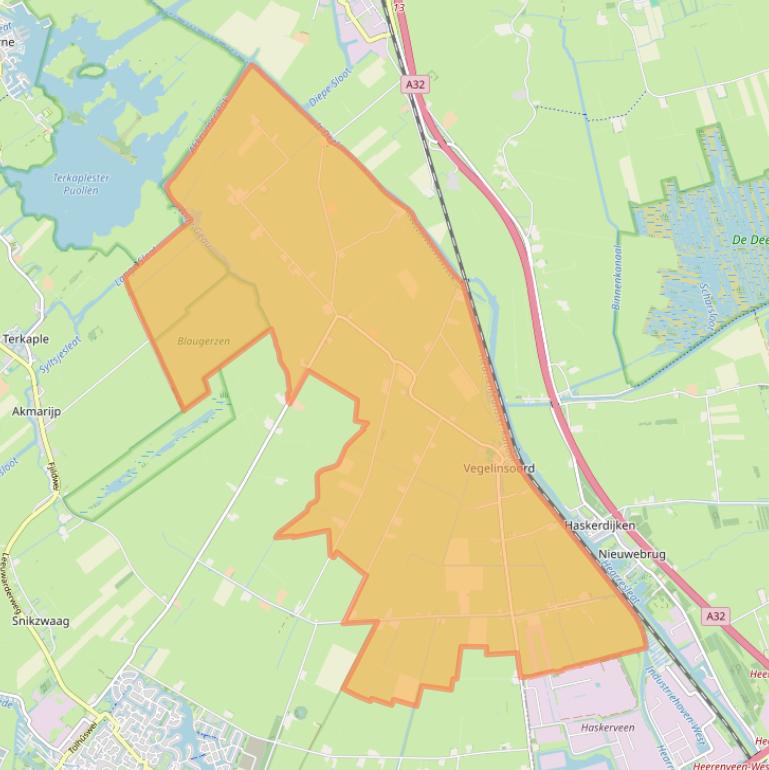 Kaart van postcodegebied 8467.