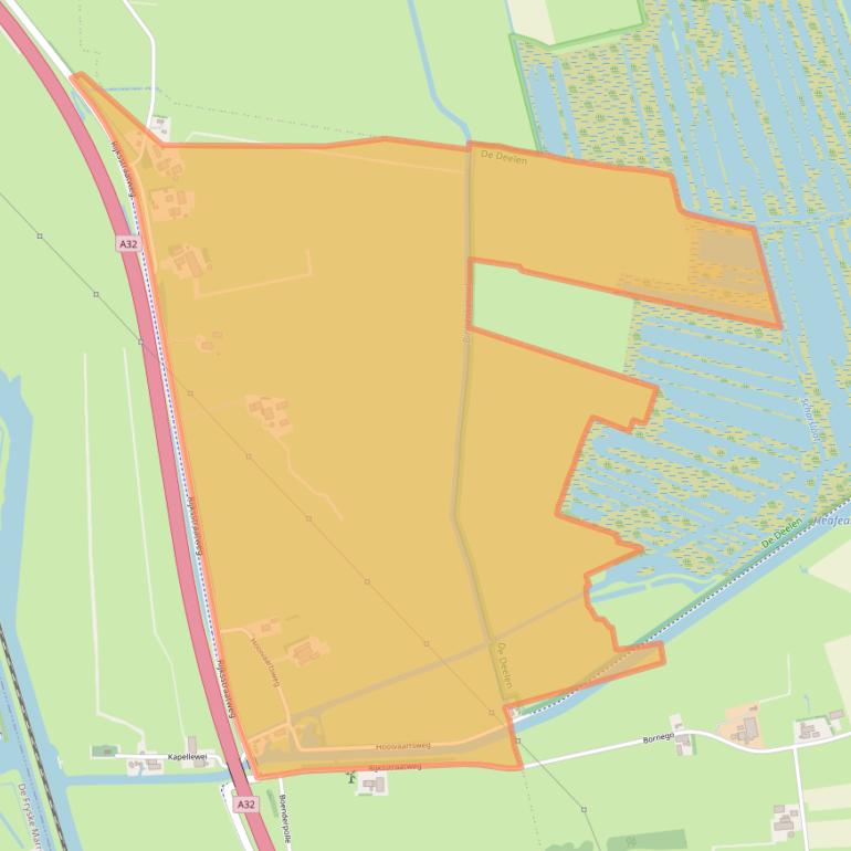 Kaart van postcodegebied 8468ME.