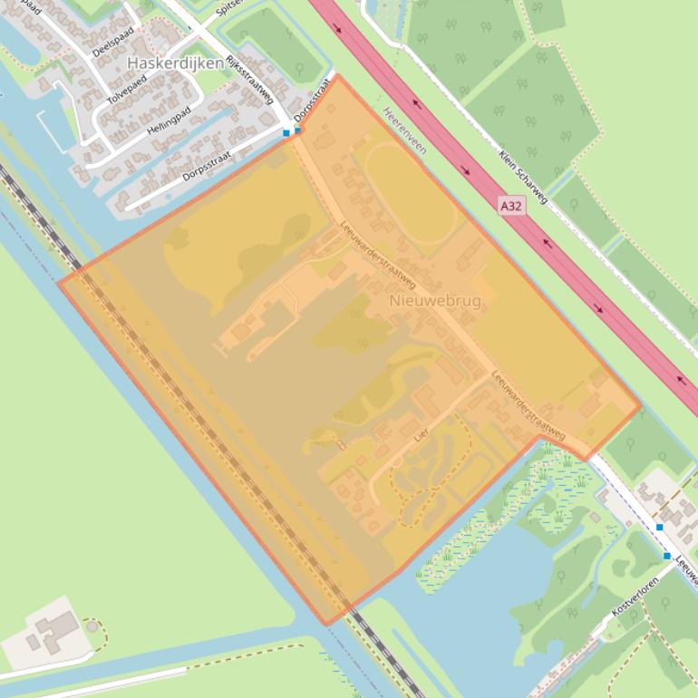 Kaartafbeelding, ingezoomd op postcodegebied 8469.