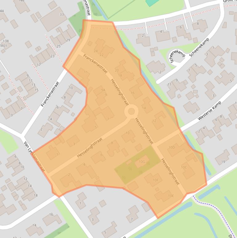 Kaart van postcodegebied 8474CV.