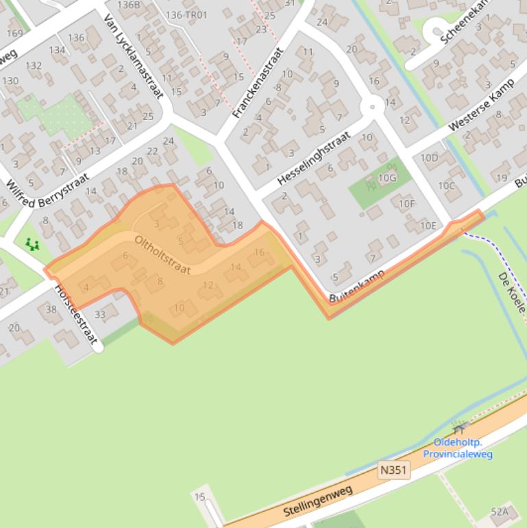 Kaart van postcodegebied 8474CX.