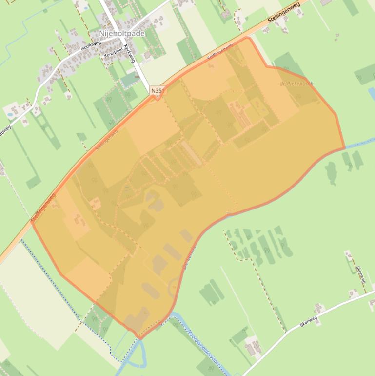 Kaart van postcodegebied 8475EH.