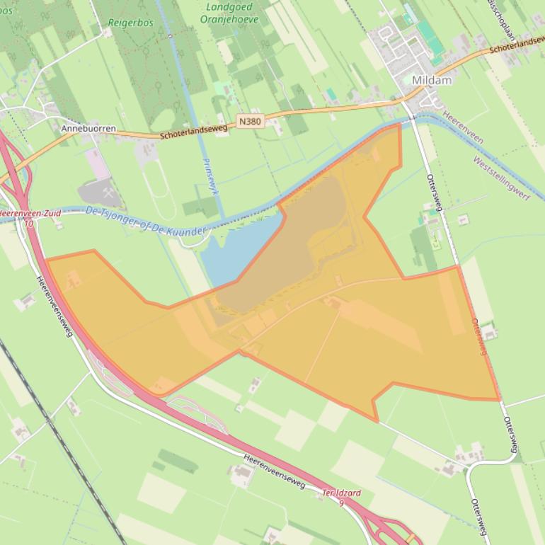 Kaart van postcodegebied 8477AD.