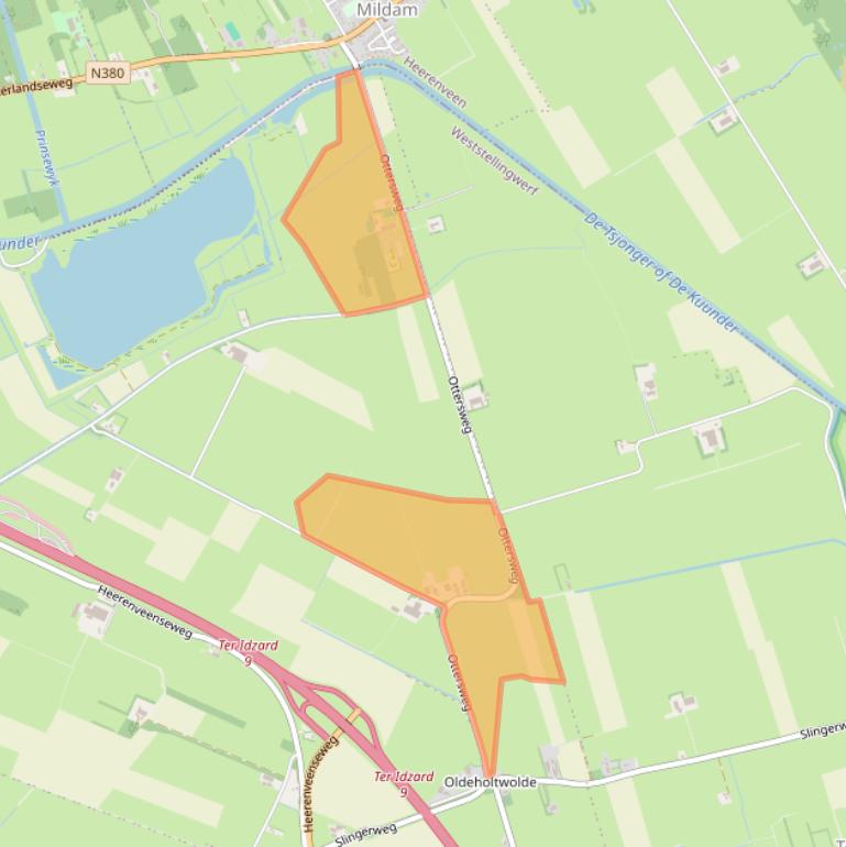 Kaart van postcodegebied 8477AG.