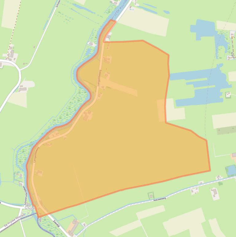 Kaart van postcodegebied 8484KJ.