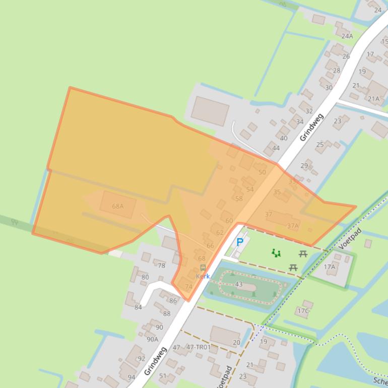 Kaart van postcodegebied 8485JC.