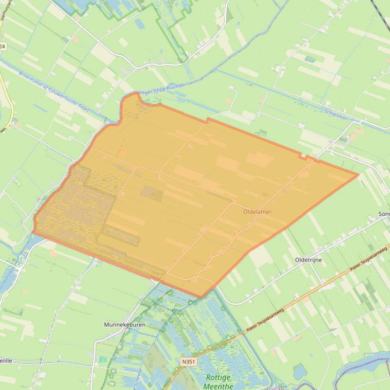 Kaart van postcodegebied 8486.