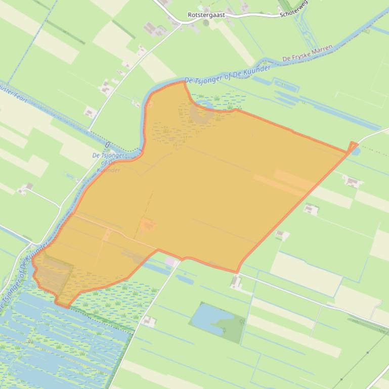 Kaart van postcodegebied 8486KT.