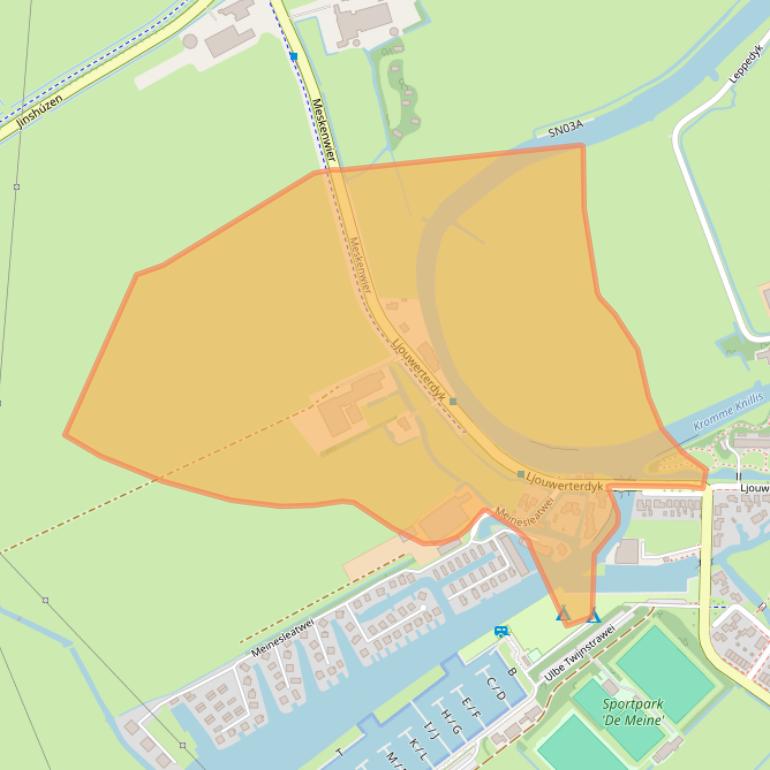 Kaart van postcodegebied 8491ML.