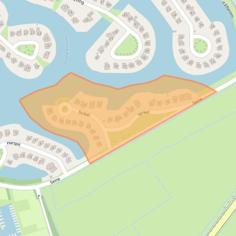 Kaart van postcodegebied 8493KA.