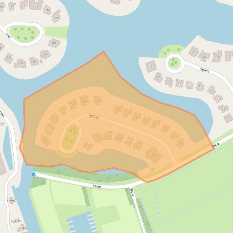 Kaart van postcodegebied 8493KB.