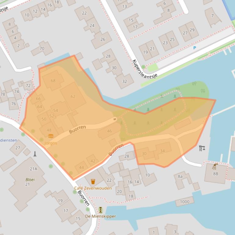 Kaart van postcodegebied 8493LG.