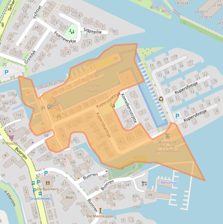 Kaart van postcodegebied 8493LR.