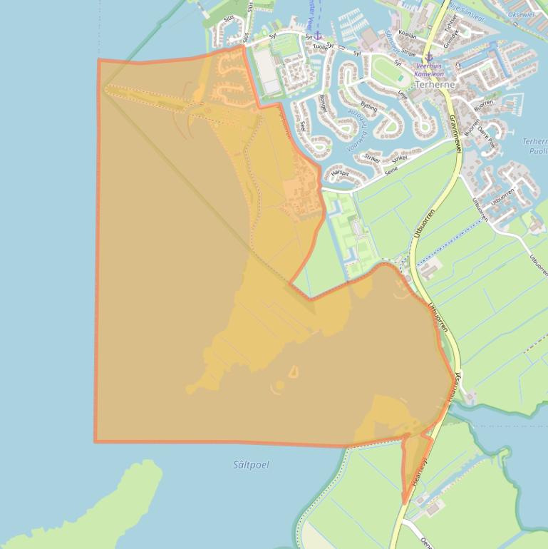 Kaart van postcodegebied 8493LX.