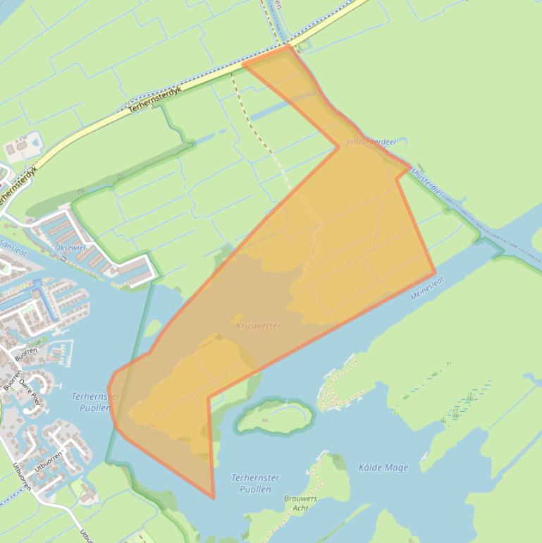 Kaart van postcodegebied 8493ME.