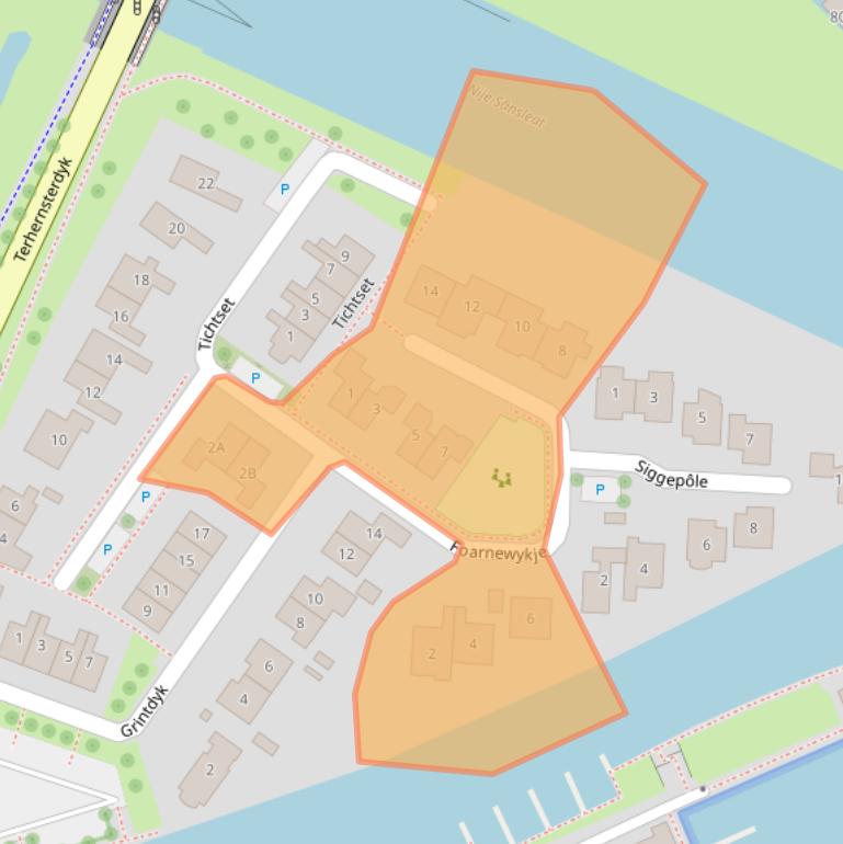 Kaart van postcodegebied 8493RA.