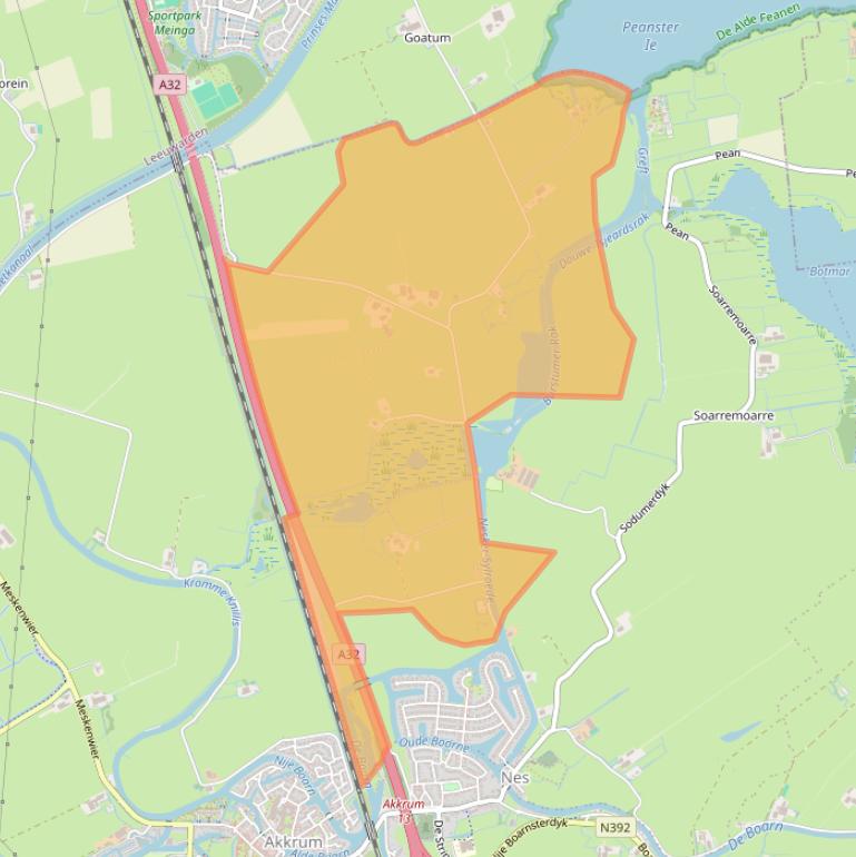 Kaart van postcodegebied 8494MZ.