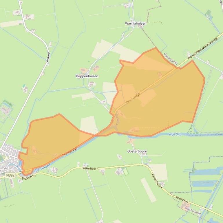 Kaart van postcodegebied 8495NC.