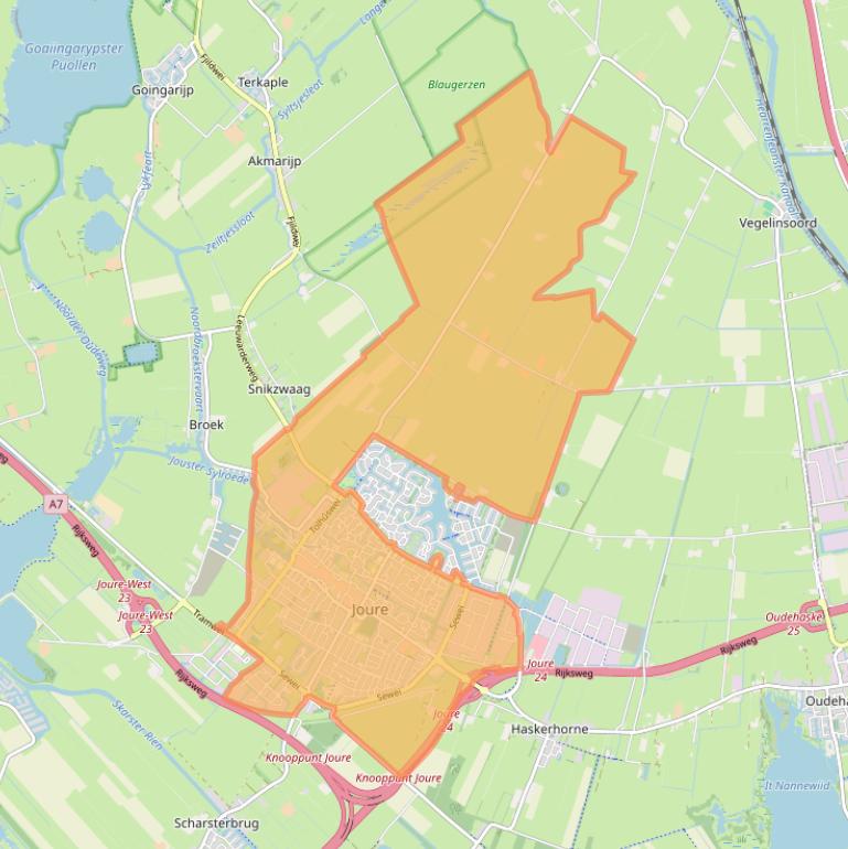 Kaart van postcodegebied 8501.