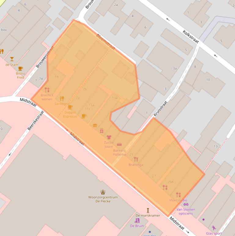 Kaart van postcodegebied 8501AC.