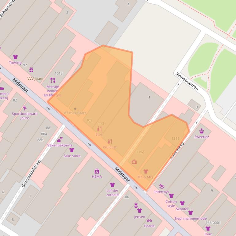 Kaart van postcodegebied 8501AJ.