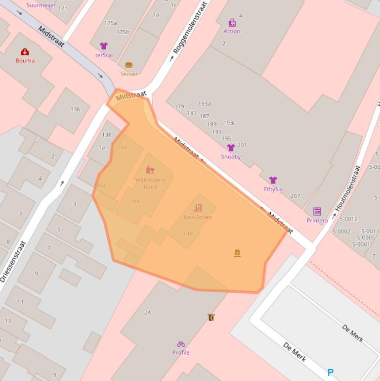 Kaart van postcodegebied 8501AW.