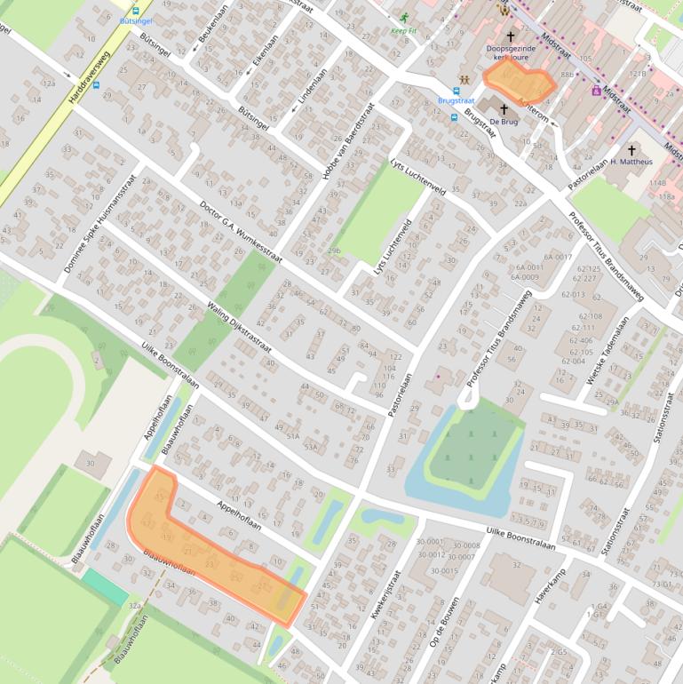 Kaart van postcodegebied 8501EE.