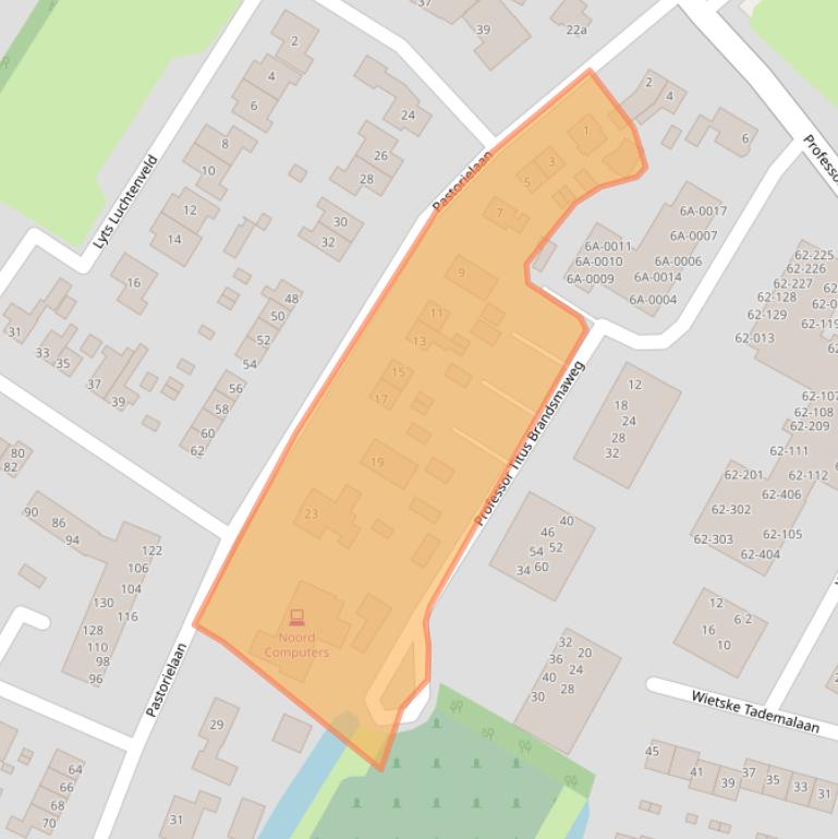 Kaart van postcodegebied 8501EW.