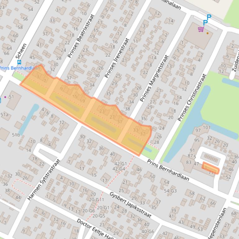 Kaart van postcodegebied 8501JC.