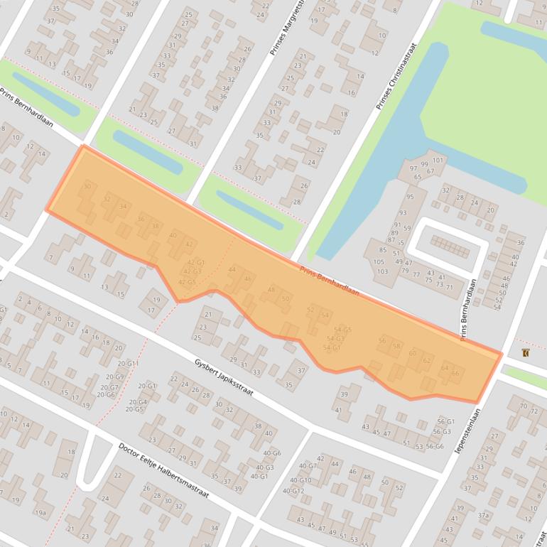 Kaart van postcodegebied 8501JG.