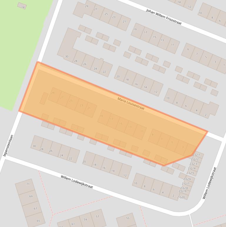 Kaart van postcodegebied 8501LA.