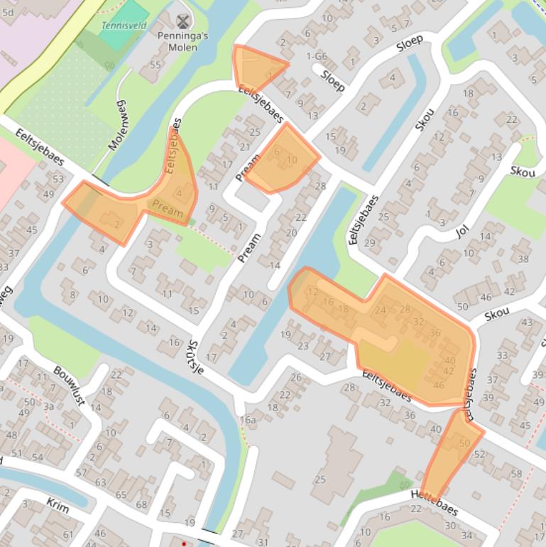 Kaart van postcodegebied 8501RB.