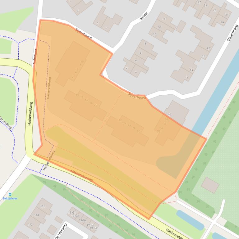 Kaart van postcodegebied 8502AB.