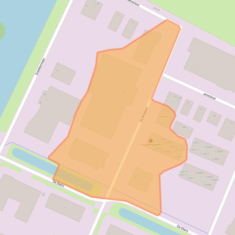 Kaart van postcodegebied 8502TN.