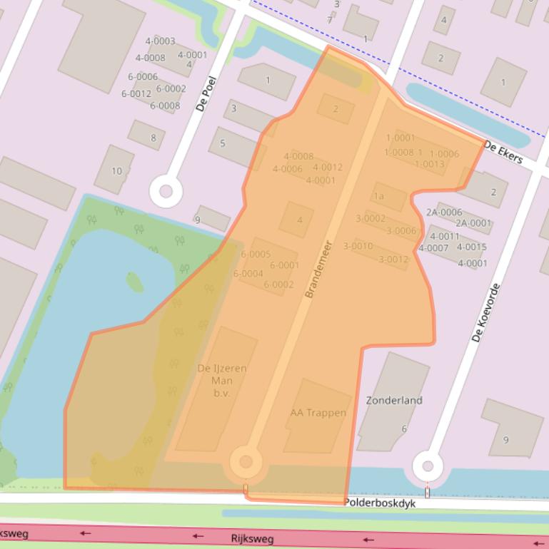 Kaart van postcodegebied 8502TV.